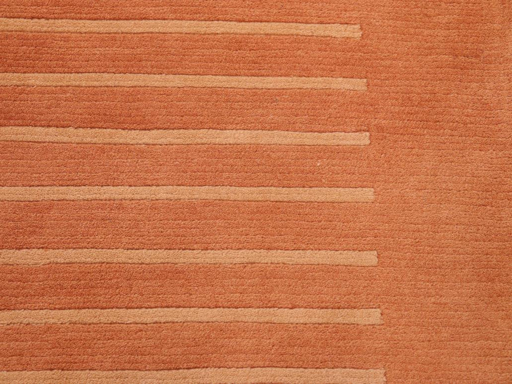 handmade Modern Art Deco Rust Tan Hand Knotted RECTANGLE 100% WOOL area rug 6x9