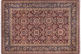 handmade Transitional Agra Tabriz Aubergine Blue Hand Knotted RECTANGLE 100% WOOL area rug 9x13