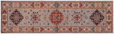 handmade Geometric Super Kazak Lt. Gray Beige Hand Knotted RUNNER 100% WOOL area rug 3' x 10'