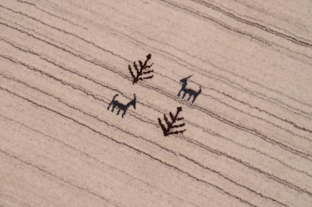 handmade Modern Gabbeh Ivory Ivory Hand-made RECTANGLE 100% WOOL area rug 9x12