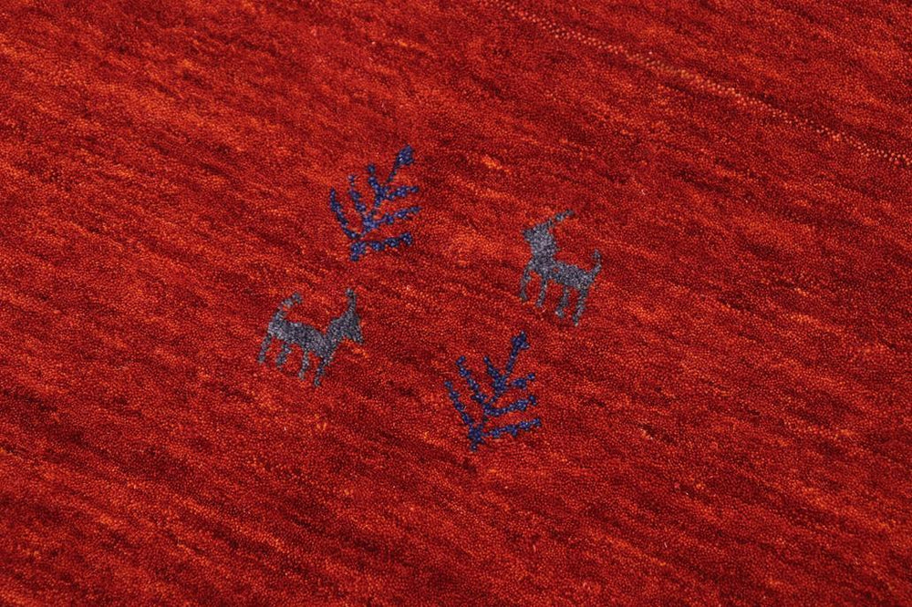 handmade Modern Gabbeh Rust Rust Hand-made RECTANGLE 100% WOOL area rug 8x10