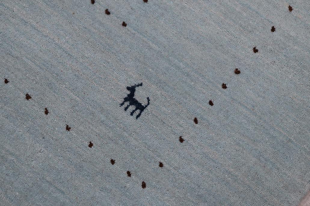 handmade Modern Gabbeh Light Blue Light Blue Hand-made RECTANGLE 100% WOOL area rug 8x10