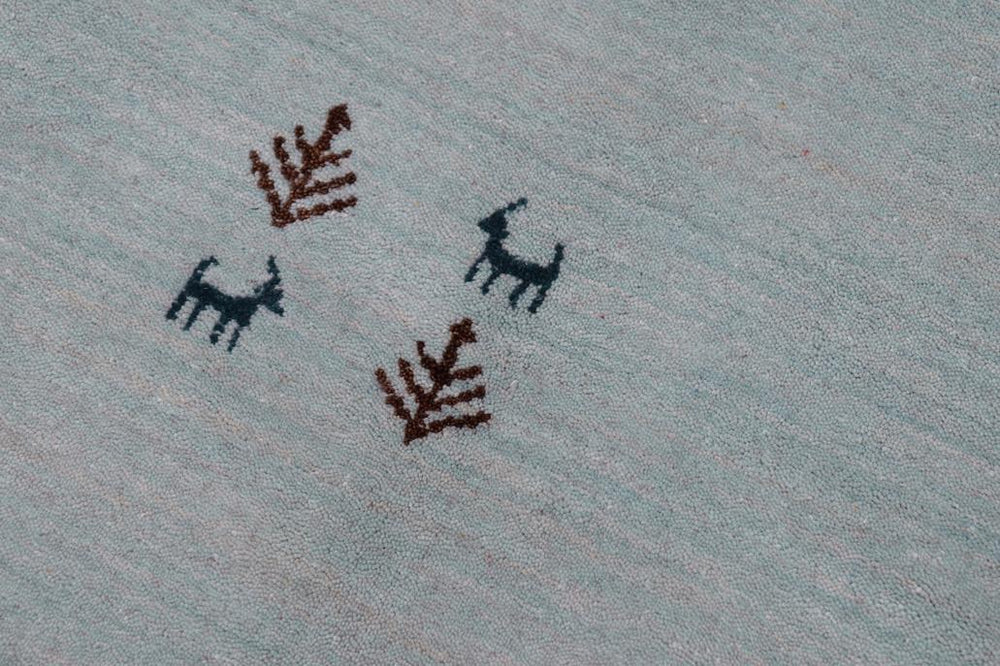 handmade Modern Gabbeh Light Blue Light Blue Hand-made RECTANGLE 100% WOOL area rug 8x10