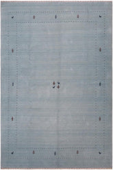 handmade Modern Gabbeh Light Blue Light Blue Hand-made RECTANGLE 100% WOOL area rug 8x10