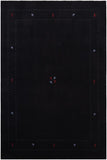 handmade Modern Gabbeh Black Black Hand-made RECTANGLE 100% WOOL area rug 8x10