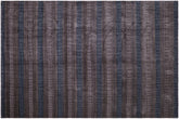 handmade Modern Grass Black Ivory Hand-made RECTANGLE 100% WOOL area rug 8' x 10'