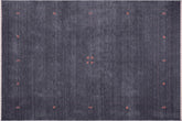 handmade Modern Gabbeh Grayish Blu Bluish Gray Hand-made RECTANGLE 100% WOOL area rug 8x10