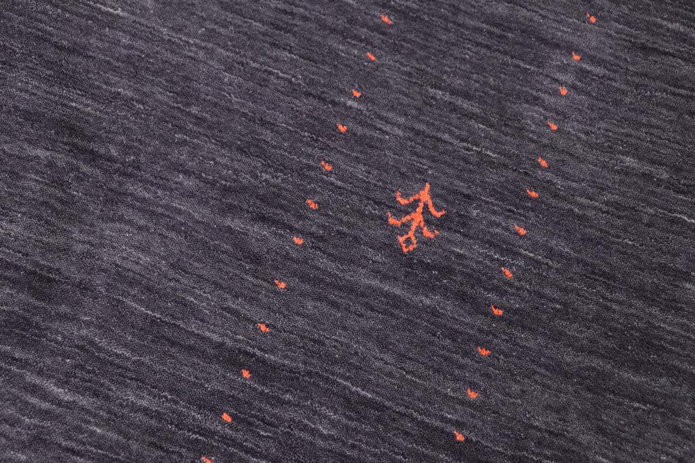 handmade Modern Gabbeh Grayish Blu Bluish Gray Hand-made RECTANGLE 100% WOOL area rug 8x10