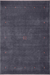 handmade Modern Gabbeh Grayish Blu Bluish Gray Hand-made RECTANGLE 100% WOOL area rug 8x10