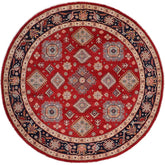 handmade Geometric Kazak Lt. Blue Beige Hand-made ROUND 100% WOOL area rug 9x9