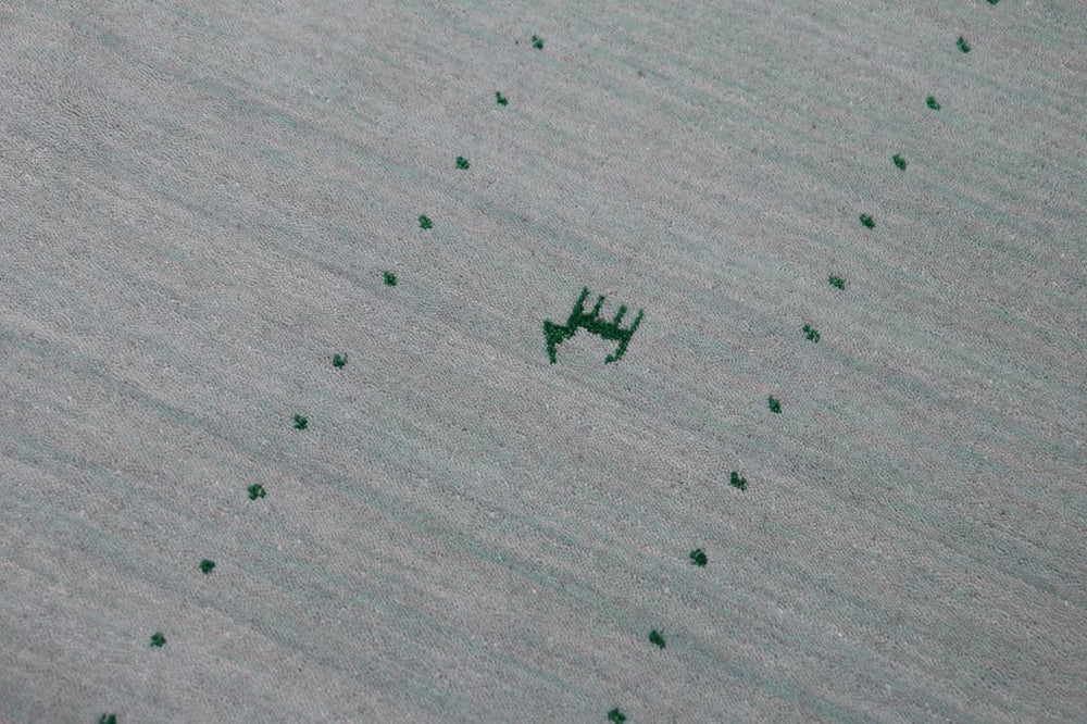 handmade Modern Gabbeh Light Blue Light Blue Hand-made RECTANGLE 100% WOOL area rug 9x12