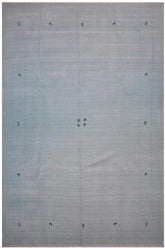 handmade Modern Gabbeh Light Blue Light Blue Hand-made RECTANGLE 100% WOOL area rug 9x12