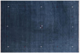 handmade Modern Gabbeh Blue White Hand-made RECTANGLE 100% WOOL area rug 9x12