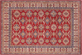 handmade Geometric Kazak Red Beige Hand-made RECTANGLE 100% WOOL area rug 9'X12'