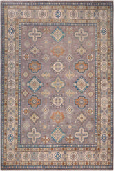 handmade Geometric Kazak Gray Ivory Hand-made RECTANGLE 100% WOOL area rug 8'X10'