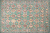 handmade Geometric Kazak Lt. Green Lt. Green Hand-made RECTANGLE 100% WOOL area rug 8'X10'
