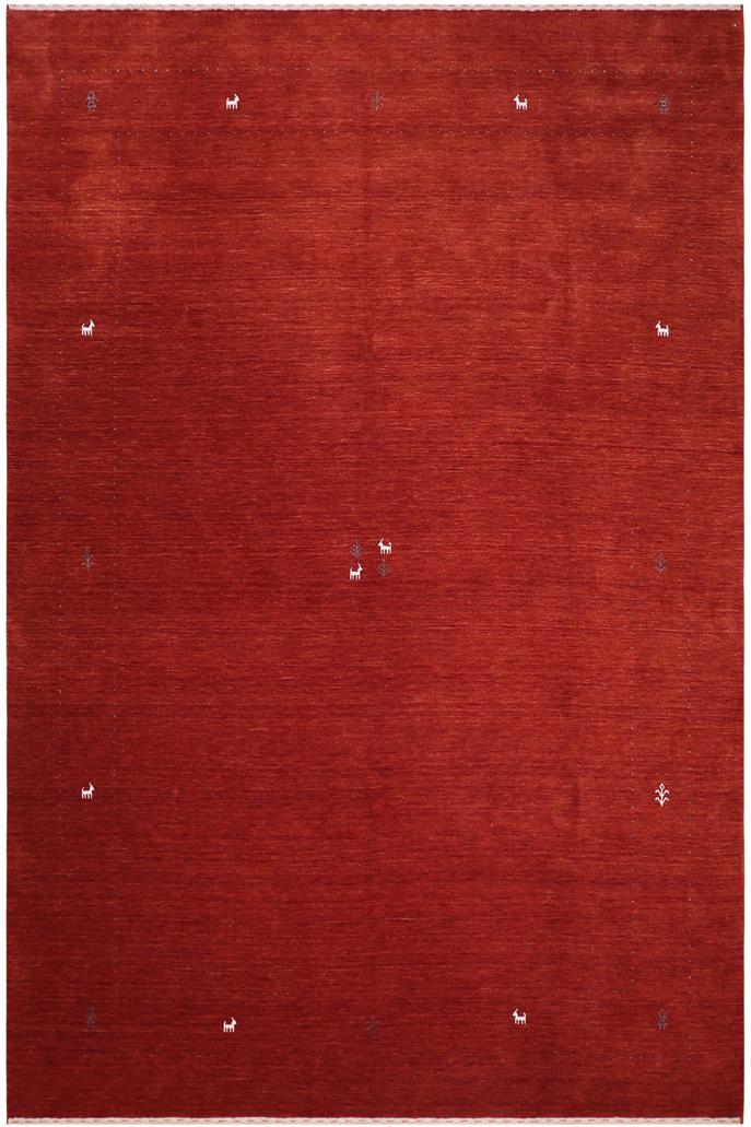 handmade Modern Gabbeh Rust Rust Hand-made RECTANGLE 100% WOOL area rug 9x12