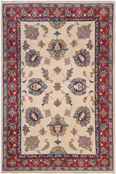 handmade Traditional Kafkaz Lt. Gold Red Hand-made RECTANGLE 100% WOOL area rug 4X6