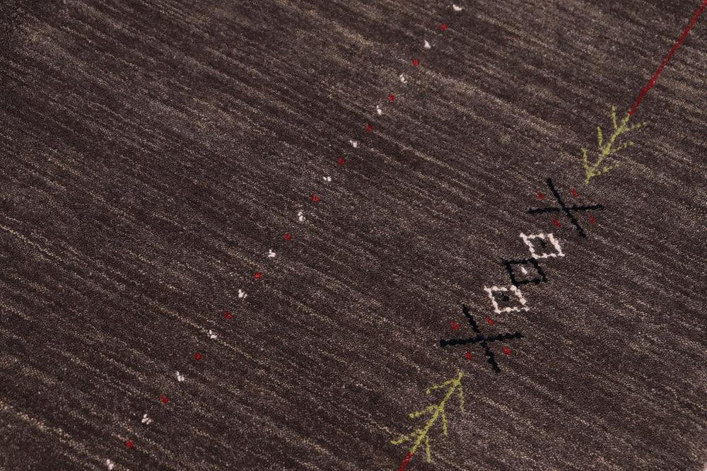 handmade Modern Gabbeh Gray Gray Hand-made RECTANGLE 100% WOOL area rug 5x8