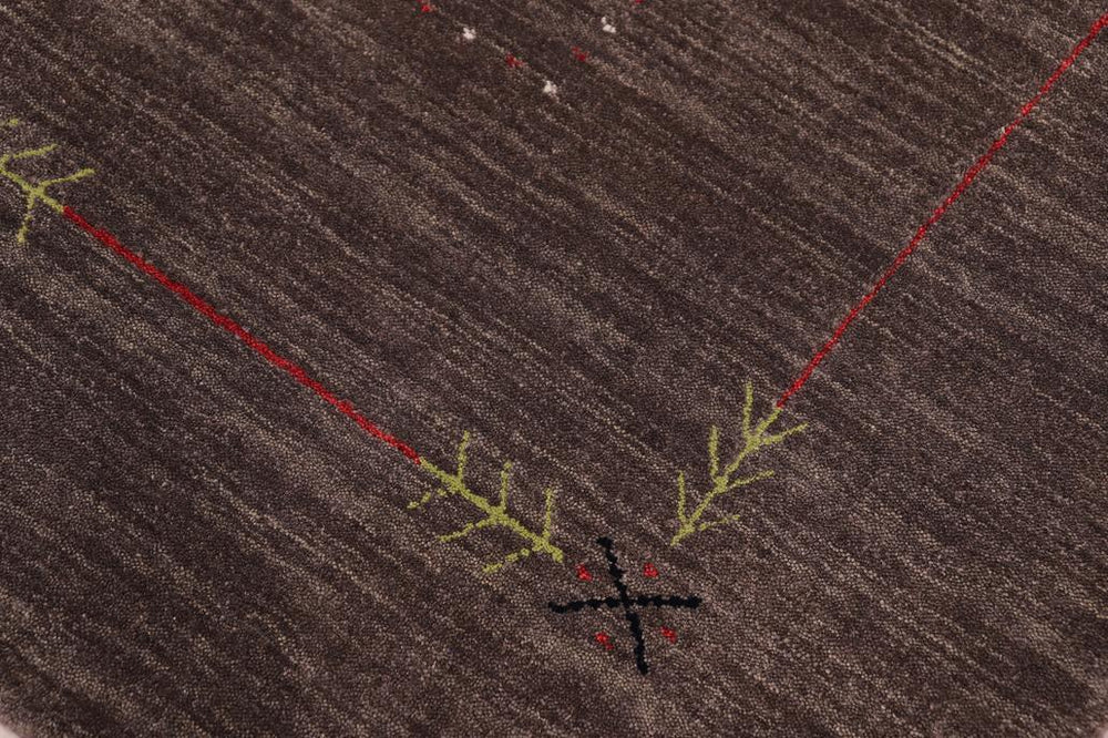 handmade Modern Gabbeh Gray Gray Hand-made RECTANGLE 100% WOOL area rug 5x8