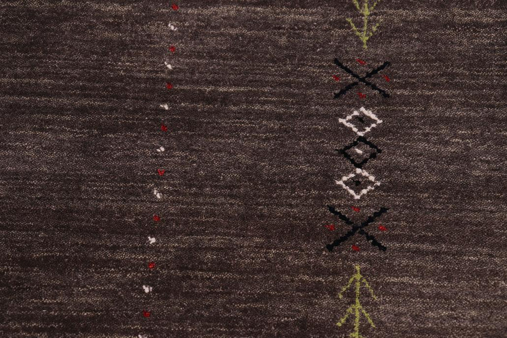 handmade Modern Gabbeh Gray Gray Hand-made RECTANGLE 100% WOOL area rug 5x8