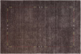 handmade Modern Gabbeh Gray Gray Hand-made RECTANGLE 100% WOOL area rug 5x8