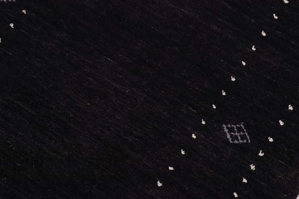 handmade Modern Gabbeh Black Black Hand-made RUNNER 100% WOOL area rug 3x12