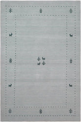 handmade Modern Gabbeh Light Blue Light Blue Hand-made RECTANGLE 100% WOOL area rug 4x6