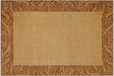 handmade Modern Kafkaz Tan Brown Hand Knotted RECTANGLE 100% WOOL area rug 9' x 12'