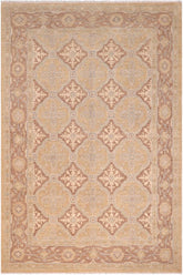handmade Transitional Kafkaz Gold Brown Hand Knotted RECTANGLE 100% WOOL area rug 6X9