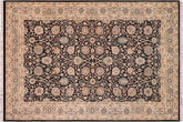 handmade Traditional Design Black Lt. Tan Hand Knotted RECTANGLE 100% WOOL area rug 6' x 9'