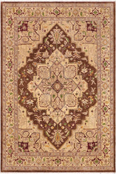 handmade Traditional Kafkaz Brown Beige Hand Knotted RECTANGLE 100% WOOL area rug 9X12