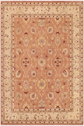 handmade Traditional Kafkaz Peach Tan Hand Knotted RECTANGLE 100% WOOL area rug 9X12
