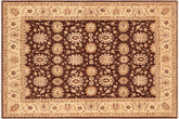 handmade Transitional Kafkaz Brown Beige Hand Knotted RECTANGLE 100% WOOL area rug 8' x 10'
