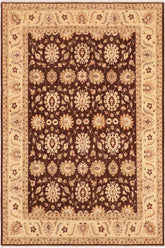 handmade Traditional Kafkaz Brown Beige Hand Knotted RECTANGLE 100% WOOL area rug 8X10