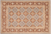 handmade Transitional Kafkaz Lt. Blue Brown Hand Knotted RECTANGLE 100% WOOL area rug 8' x 10'