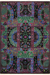 handmade Modern Kafkaz Black Green Hand Knotted RECTANGLE 100% WOOL area rug 8X11