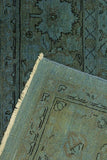 A08125, 711"x10 0",Over Dyed ,8x10,Blue,LT. GREEN,Hand-knotted ,Pakistan ,100% Wool ,Rectangle ,652671171314