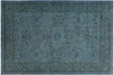 handmade Over Dyed Over Dyed Blue Lt. Green Hand Knotted RECTANGLE 100% WOOL area rug 8' x 10'
