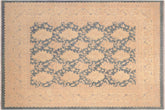 handmade Transitional Kafkaz Blue Beige Hand Knotted RECTANGLE 100% WOOL area rug 8' x 10'