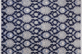 handmade Modern Kafkaz Lt. Blue Blue Hand Knotted RECTANGLE WOOL&SILK area rug 10' x 14'