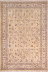 handmade Traditional Lt. Gold Lt. Gold Hand Knotted RECTANGLE 100% WOOL area rug 10'X15'