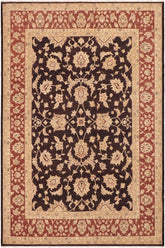 handmade Traditional Kafkaz Aubergine Dull Orange Hand Knotted RECTANGLE 100% WOOL area rug 9X12