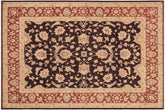 handmade Transitional Kafkaz Aubergine Dull Orange Hand Knotted RECTANGLE 100% WOOL area rug 9' x 12'