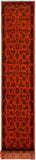 handmade Over Dyed Over Dyed Orange Black Hand Knotted RUNNER 100% WOOL area rug 3x12