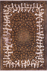 handmade Vintage Vintage Blue Gold Hand Knotted RECTANGLE 100% WOOL area rug 8' x 11'