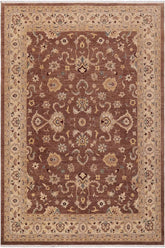 handmade Traditional Kafkaz Brown Beige Hand Knotted RECTANGLE 100% WOOL area rug 9X11