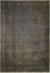 handmade Vintage Vintage Blue Brown Hand Knotted RECTANGLE 100% WOOL area rug 6x10