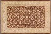 handmade Transitional Kafkaz Brown Beige Hand Knotted RECTANGLE 100% WOOL area rug 9' x 12'
