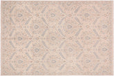handmade Modern Kafkaz Ivory Blue Hand Knotted RECTANGLE 100% WOOL area rug 9' x 12'
